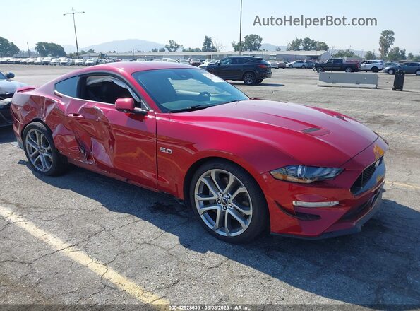 1FA6P8CF8M5149694 2021 FORD MUSTANG Burgundy Przód prawy
