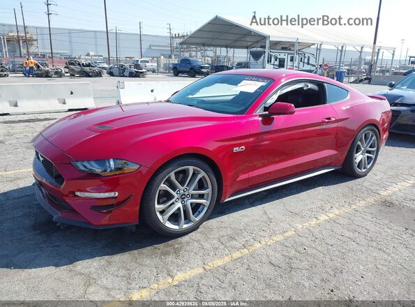 1FA6P8CF8M5149694 2021 FORD MUSTANG Burgundy Przód lewy