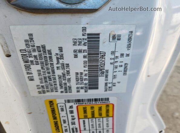 1FA6P8TH3J5159627 2018 FORD MUSTANG White ძრავის განყოფილების ხედი