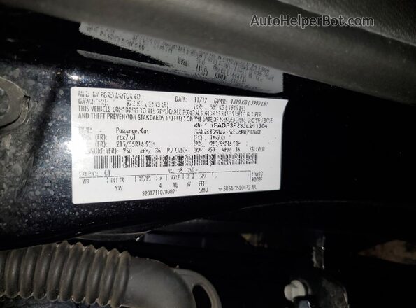 1FADP3F23JL211304 2018 FORD FOCUS Black Շարժիչի բաժամունքի տեսք
