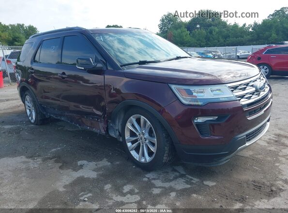 1FM5K8D85JGA40982 2018 FORD FORD EXPLORER Burgundy Przód prawy