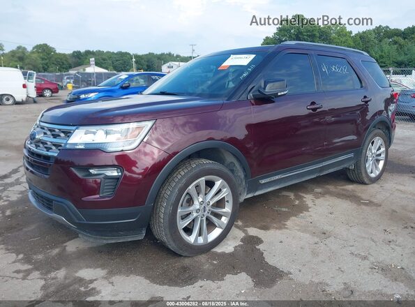1FM5K8D85JGA40982 2018 FORD FORD EXPLORER Burgundy Przód lewy