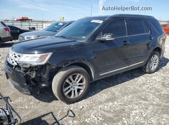 1FM5K8D86JGC93468 2018 FORD FORD EXPLORER Black წინა მარცხენა ხედი სამი მეოთხედიდან