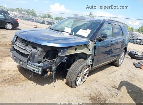 1FM5K8D88JGC83461 2018 FORD FORD EXPLORER Blue Առջևի ձախ երեք քառորդ տեսարան