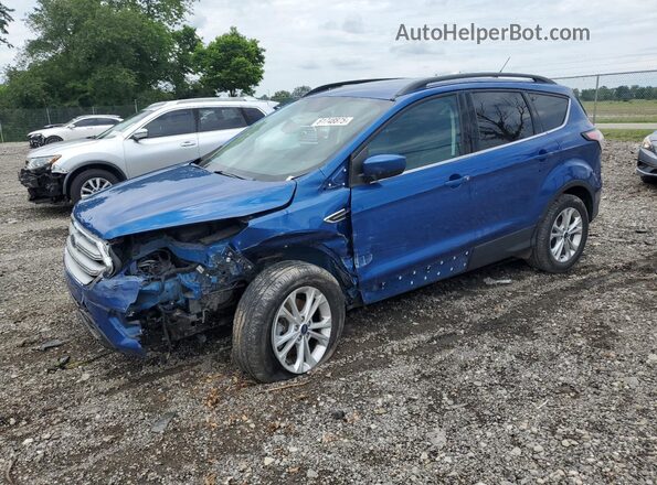 1FMCU9GD0JUC02745 2018 FORD ESCAPE Blue Передня ліва чверть