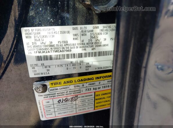 1FMJK2AT7MEA07969 2021 FORD EXPEDITION Black Вид підкапотного простору