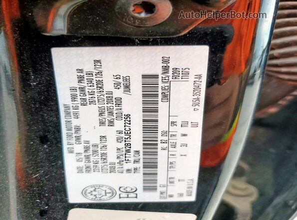 1FT7W2BT5JEC72256 2018 FORD F250 Black Vista de la etiqueta del VIN