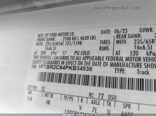 1FTBR2C84PKB34536 2023 FORD TRANSIT-250 Белый Вид подкапотного пространства