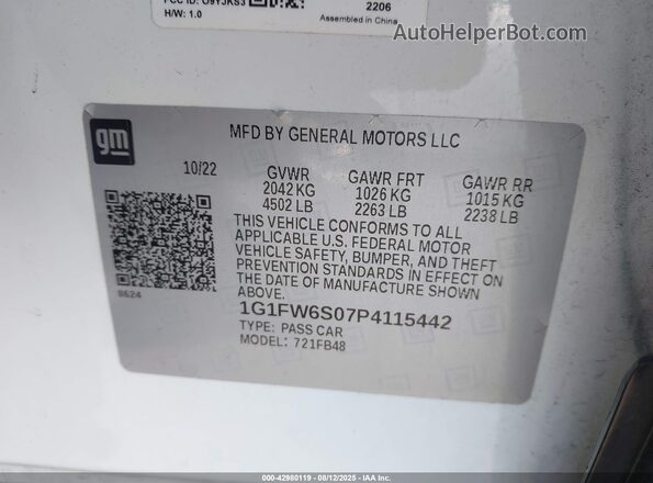 1G1FW6S07P4115442 2023 CHEVROLET BOLT White Շարժիչի բաժամունքի տեսք