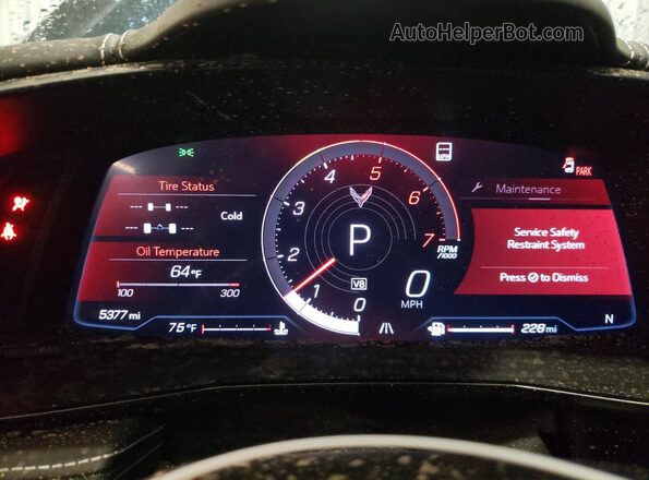1G1YC3D45M5116742 2021 CHEVROLET CORVETTE Black Instrument cluster view