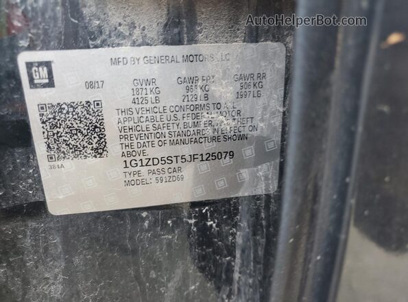 1G1ZD5ST5JF125079 2018 CHEVROLET MALIBU Black Widok komory silnika