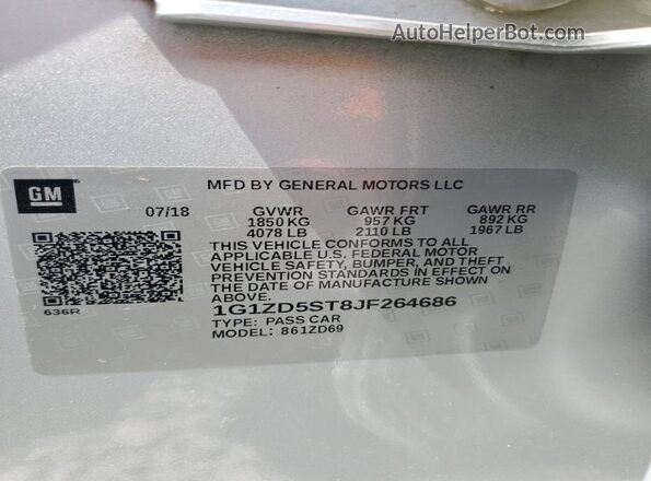 1G1ZD5ST8JF264686 2018 CHEVROLET MALIBU Silver Vista del compartimento del motor