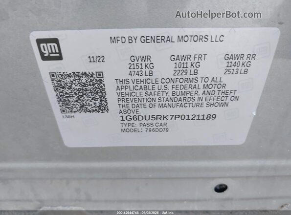 1G6DU5RK7P0121189 2023 CADILLAC CT5 Gray Շարժիչի բաժամունքի տեսք