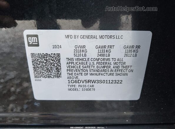 1G6DV5RW3S0112322 2025 CADILLAC CT5 Black Շարժիչի բաժամունքի տեսք