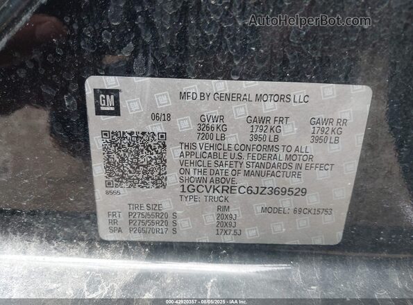 1GCVKREC6JZ369529 2018 CHEVROLET SILVERADO Black ძრავის განყოფილების ხედი