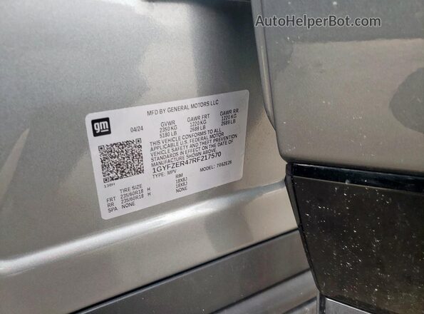 1GYFZER47RF217570 2024 CADILLAC XT4 Silver Vista de la etiqueta del VIN