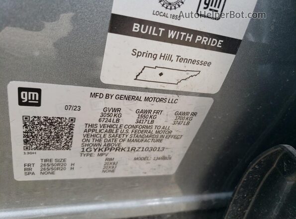 1GYKPPRK1RZ103013 2024 CADILLAC OTHER Gray Widok komory silnika