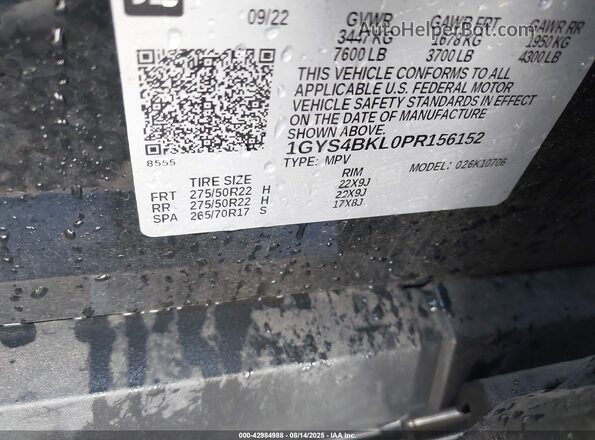 1GYS4BKL0PR156152 2023 CADILLAC ESCALADE Черный Вид подкапотного пространства