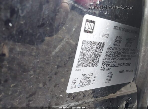 1GYS4DKL3PR327388 2023 CADILLAC ESCALADE Черный Вид подкапотного пространства