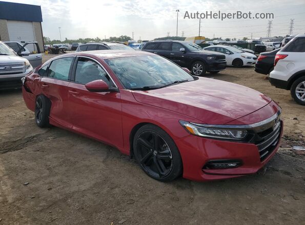 1HGCV1F38JA217735 2018 HONDA ACCORD Красный Передняя правая четверть