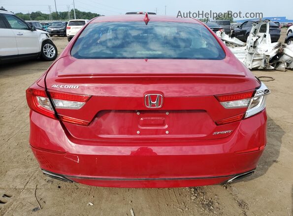 1HGCV1F38JA217735 2018 HONDA ACCORD Красный Вид сзади