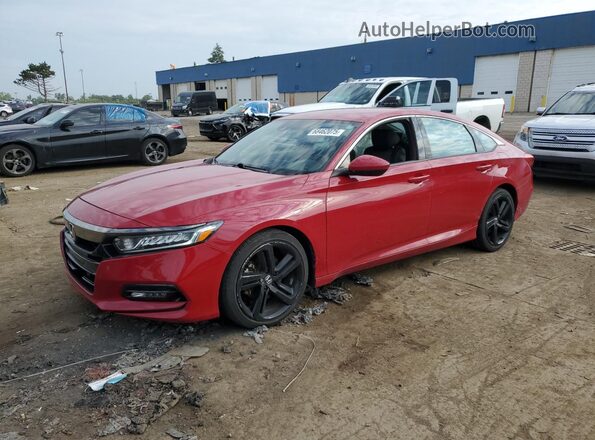 1HGCV1F38JA217735 2018 HONDA ACCORD Красный Передняя левая четверть