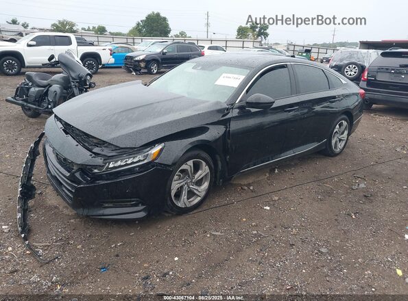 1HGCV1F54JA156885 2018 HONDA ACCORD Черный Передняя левая четверть