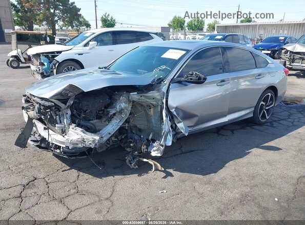 1HGCV2F39JA052249 2018 HONDA ACCORD Silver წინა მარცხენა ხედი სამი მეოთხედიდან