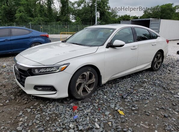 1HGCV2F56JA013314 2018 HONDA ACCORD Белый Передняя левая четверть