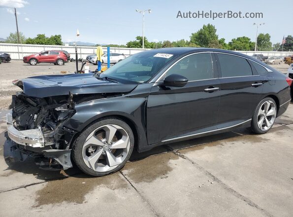 1HGCV2F96JA023666 2018 HONDA ACCORD Black Առջևի ձախ երեք քառորդ տեսարան
