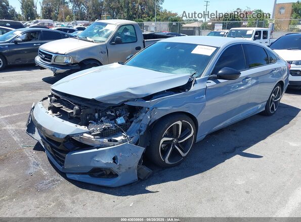 1HGCV3F29NA018721 2022 HONDA ACCORD Light Blue Передняя левая четверть