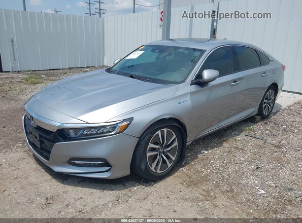 1HGCV3F59JA007920 2018 HONDA ACCORD HYBRID Серебряный Передняя левая четверть