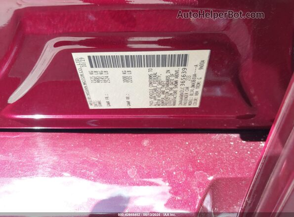 1N4AA6BV2LC365639 2020 NISSAN MAXIMA Burgundy Widok komory silnika