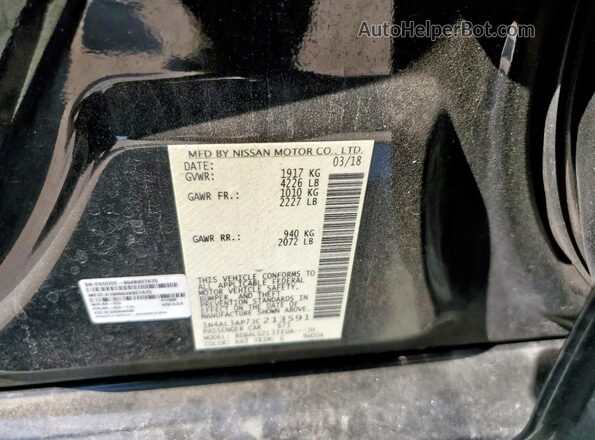 1N4AL3AP7JC213591 2018 NISSAN ALTIMA Черный Вид подкапотного пространства