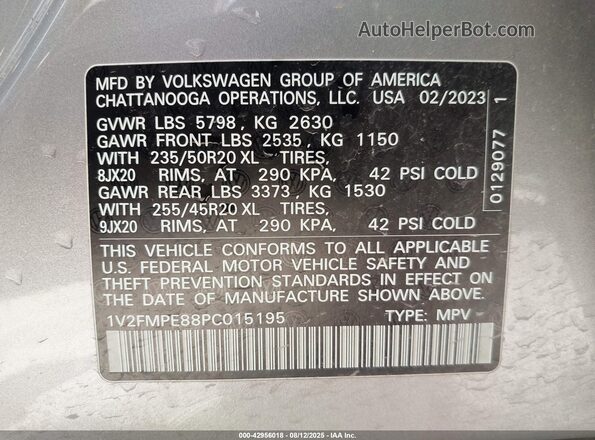 1V2FMPE88PC015195 2023 VOLKSWAGEN ID.4 Серебряный Вид подкапотного пространства