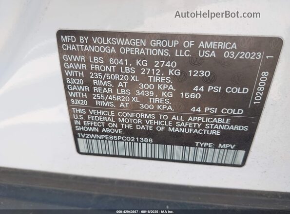 1V2WNPE85PC021386 2023 VOLKSWAGEN ID.4 White Շարժիչի բաժամունքի տեսք