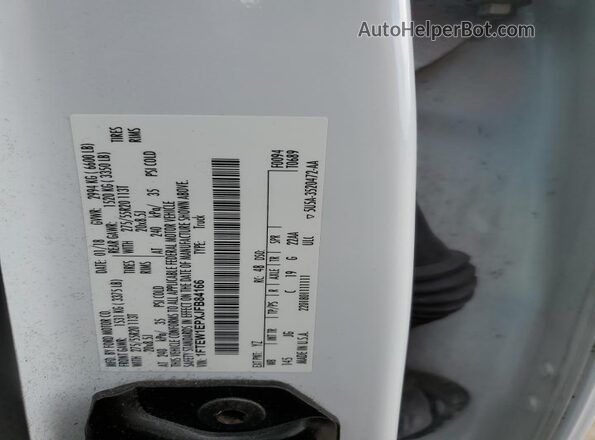 1FTEW1EPXJFB84166 2018 FORD F150 White VIN sticker view