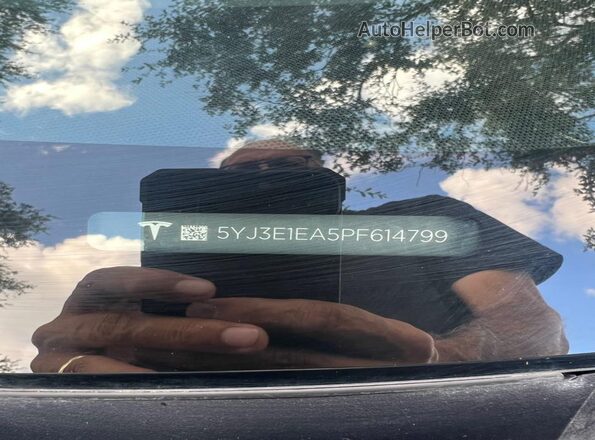 5YJ3E1EA5PF614799 2023 TESLA MODEL 3 Blue Vista interior trasera