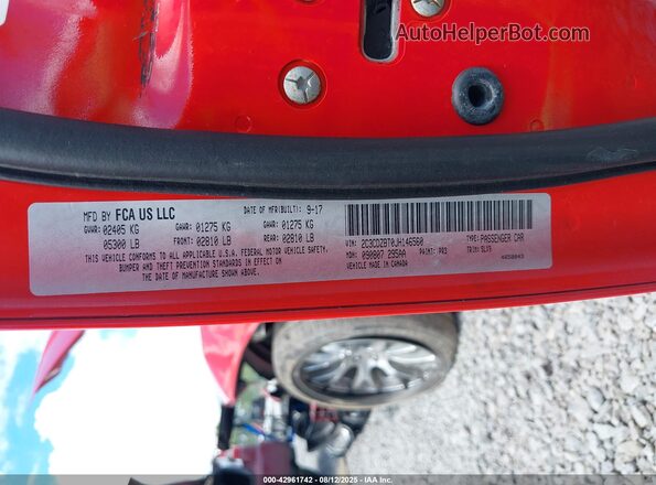 2C3CDZBT0JH146560 2018 DODGE CHALLENGER Red Vista del compartimento del motor