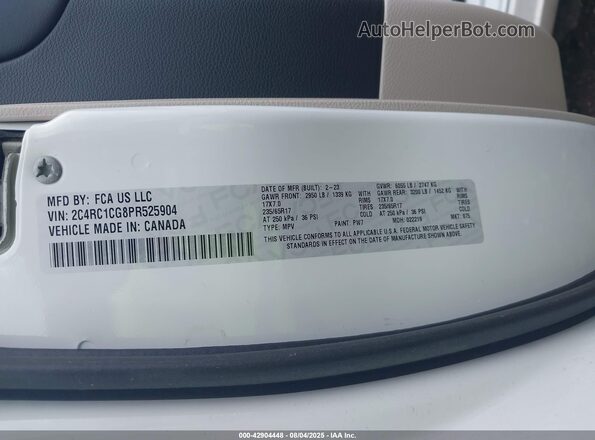 2C4RC1CG8PR525904 2023 CHRYSLER VOYAGER White Widok komory silnika