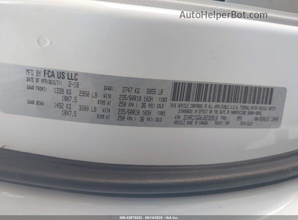2C4RC1GG0JR232810 2018 CHRYSLER PACIFICA Белый Вид подкапотного пространства