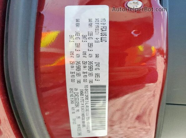 2C4RC1GG3JR259841 2018 CHRYSLER PACIFICA Maroon VIN sticker view
