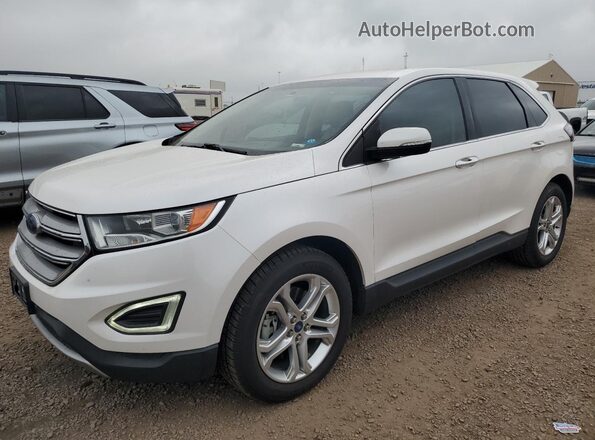 2FMPK3K82JBC28588 2018 FORD EDGE White Առջևի ձախ երեք քառորդ տեսարան