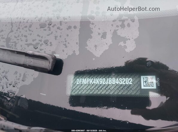 2FMPK4K92JBB43202 2018 FORD EDGE Gray ძრავის განყოფილების ხედი