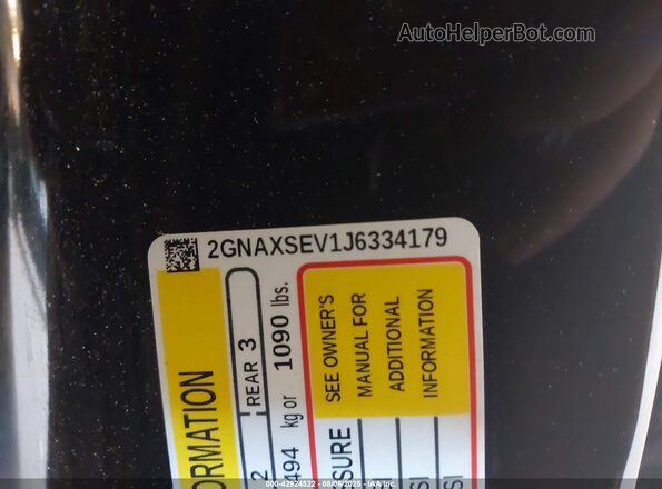 2GNAXSEV1J6334179 2018 CHEVROLET EQUINOX Black Vista del compartimento del motor