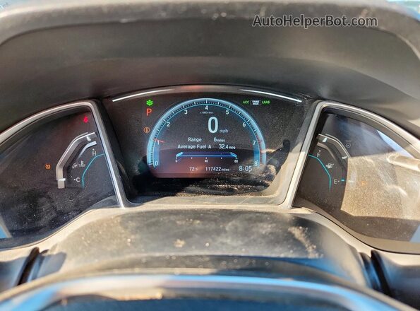 2HGFC2F85JH527458 2018 HONDA CIVIC Gray Вид щитка приладів