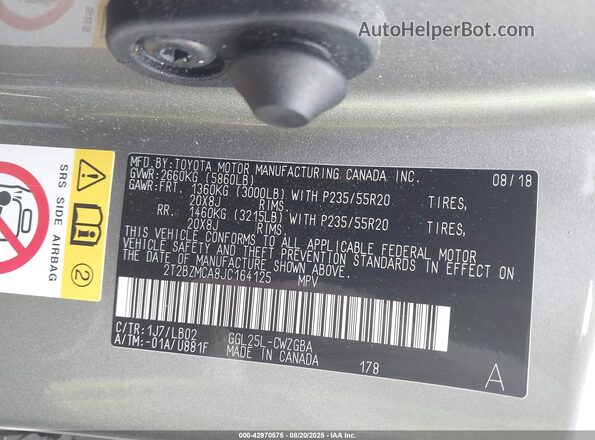 2T2BZMCA8JC164125 2018 LEXUS RX 350 Champagne Շարժիչի բաժամունքի տեսք
