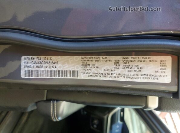 1C4RJKBG9P8815416 2023 JEEP GRAND Gray სალონის 360-გრადუსიანი ხედი