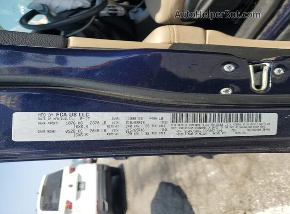 3C4NJCAB6JT123097 2018 JEEP COMPASS Blue VIN sticker view