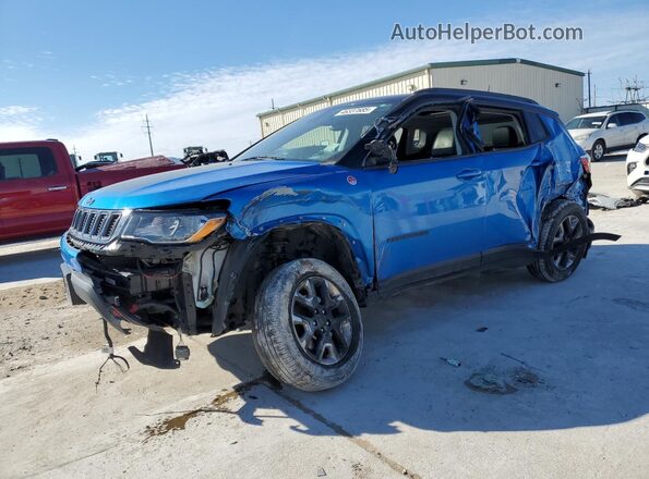 3C4NJDDB1JT454784 2018 JEEP COMPASS Синий Передняя левая четверть